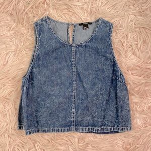 denim sleeveless top